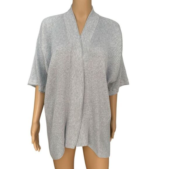 Chico’s Ribbed Coolmax Cardigan open front cotton blend size 1 or M - Picture 1 of 7